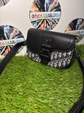Dior Mini Saddle con jacquard Oblique Black/Beige