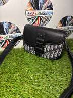 Dior Mini Saddle con jacquard Oblique Black/Beige