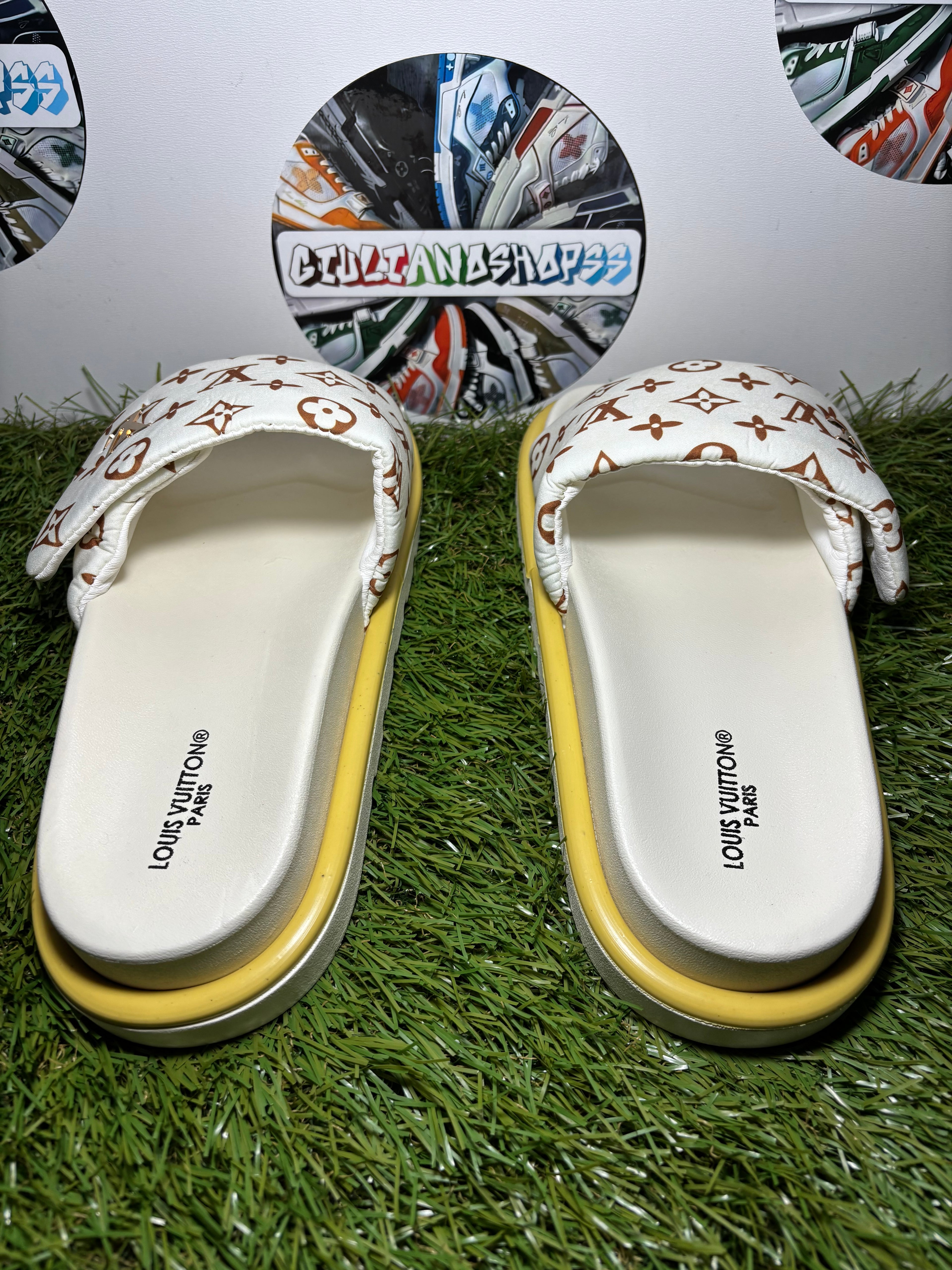 Ciabatta Louis Vuitton Donna White/Brown