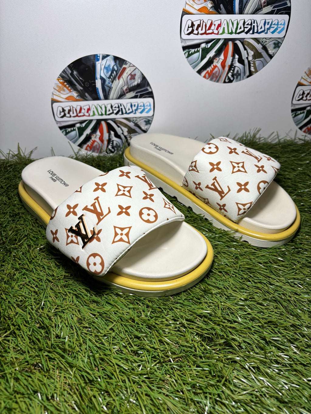 Ciabatta Louis Vuitton Donna White/Brown
