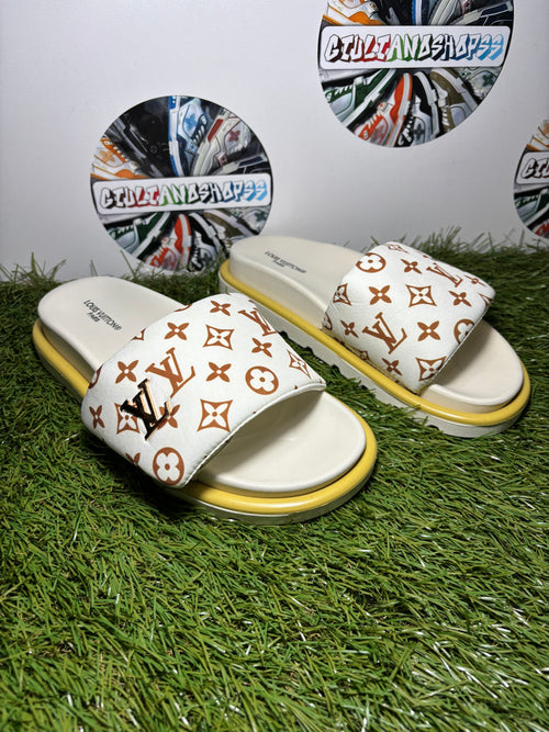 Ciabatta Louis Vuitton Donna White/Brown