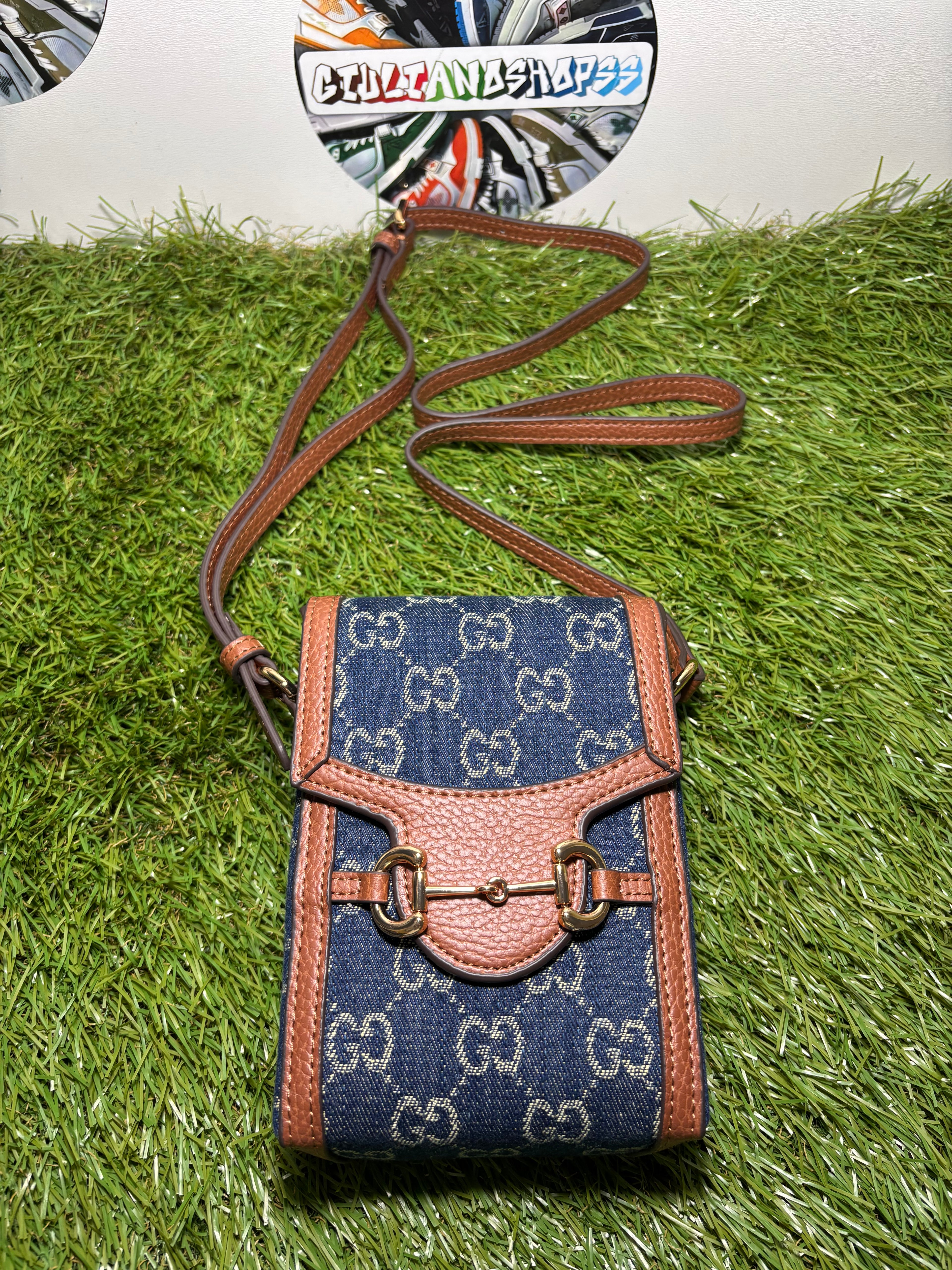 Gucci Horsebit 1955 Phone Bag Jumbo GG - Brown/Blue