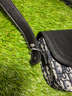 Dior Mini Saddle con jacquard Oblique Black/Beige