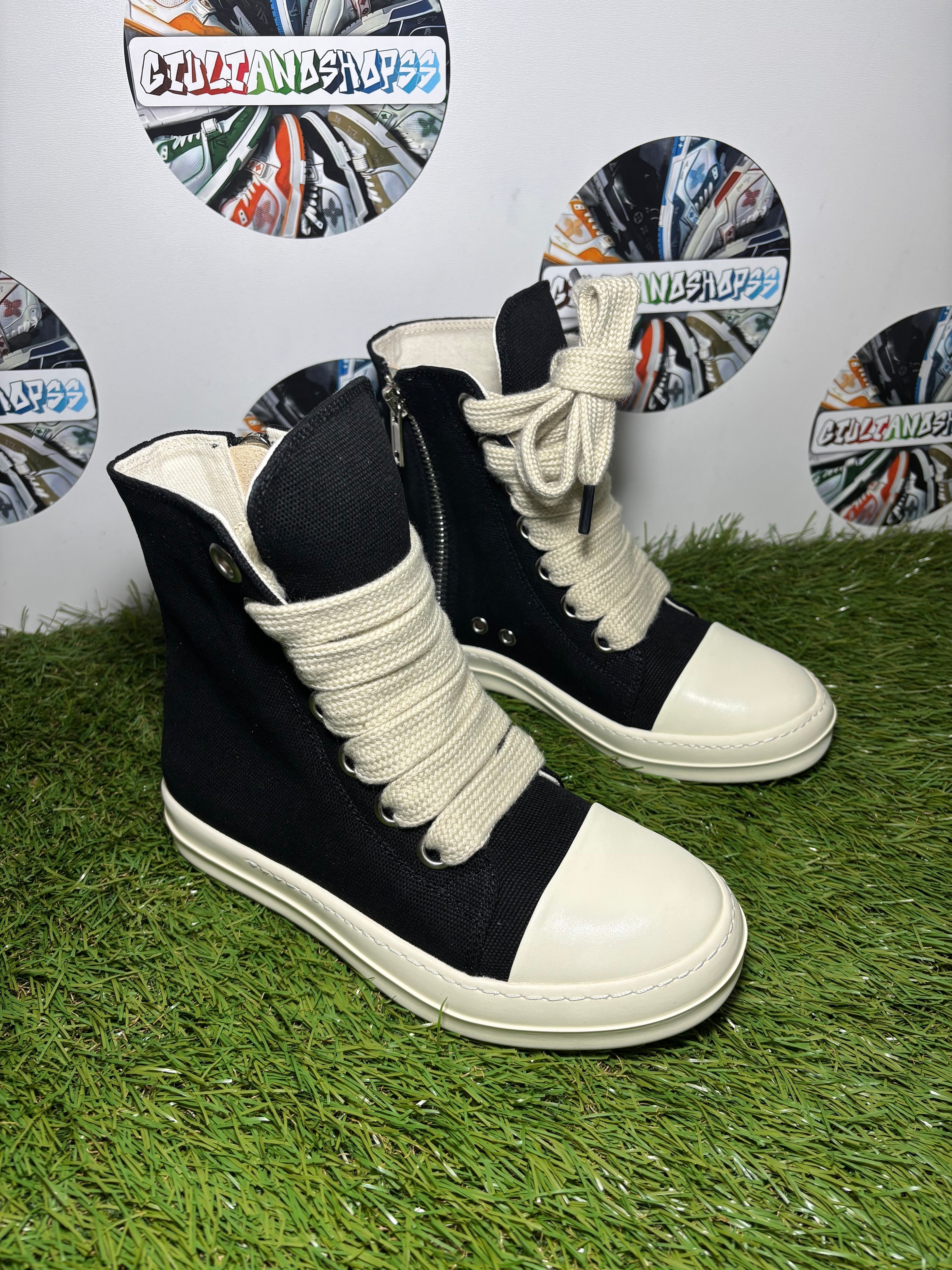 Rick Owens Jumbo laced Sneakers - Black/White