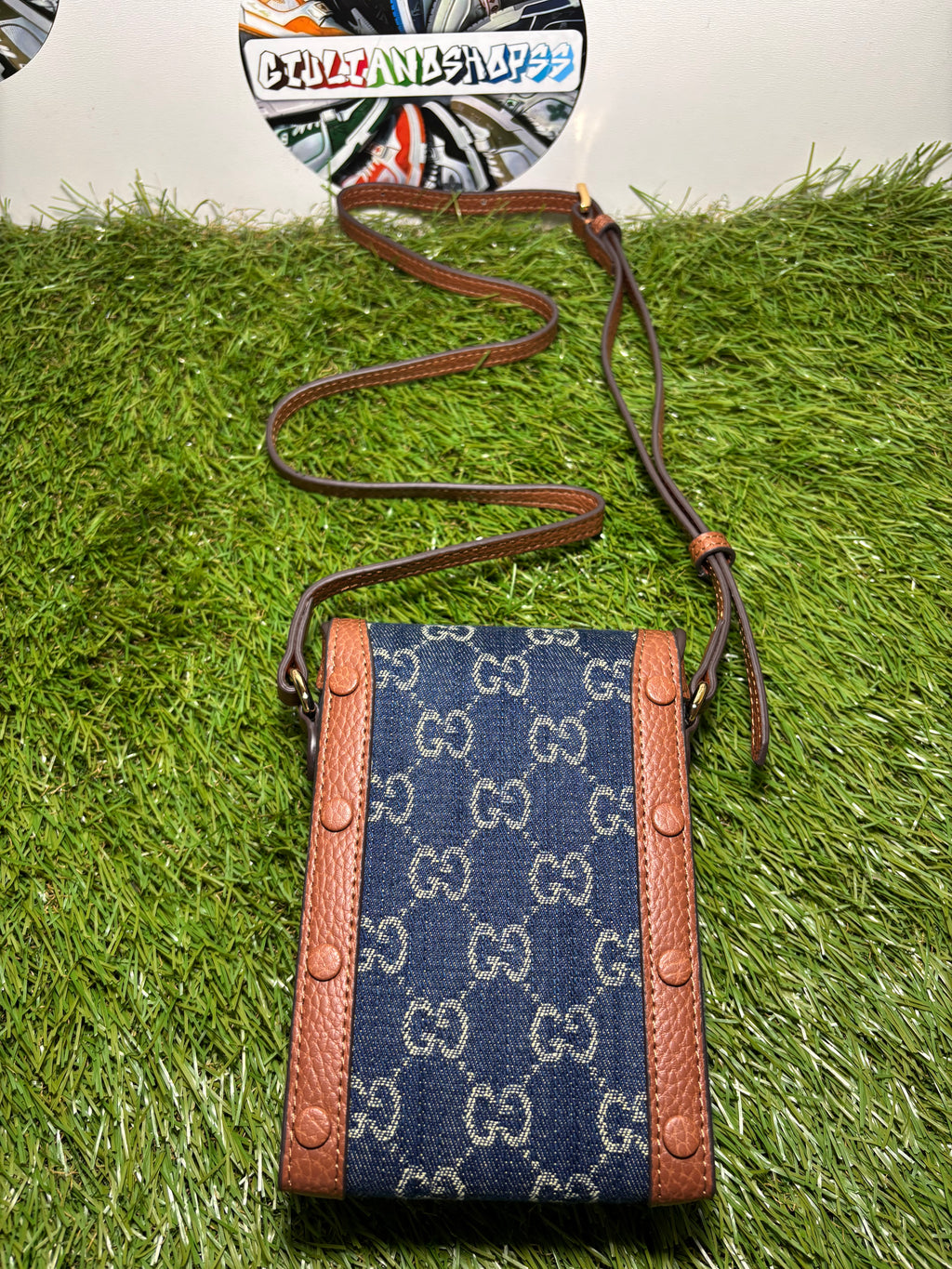 Gucci Horsebit 1955 Phone Bag Jumbo GG - Brown/Blue