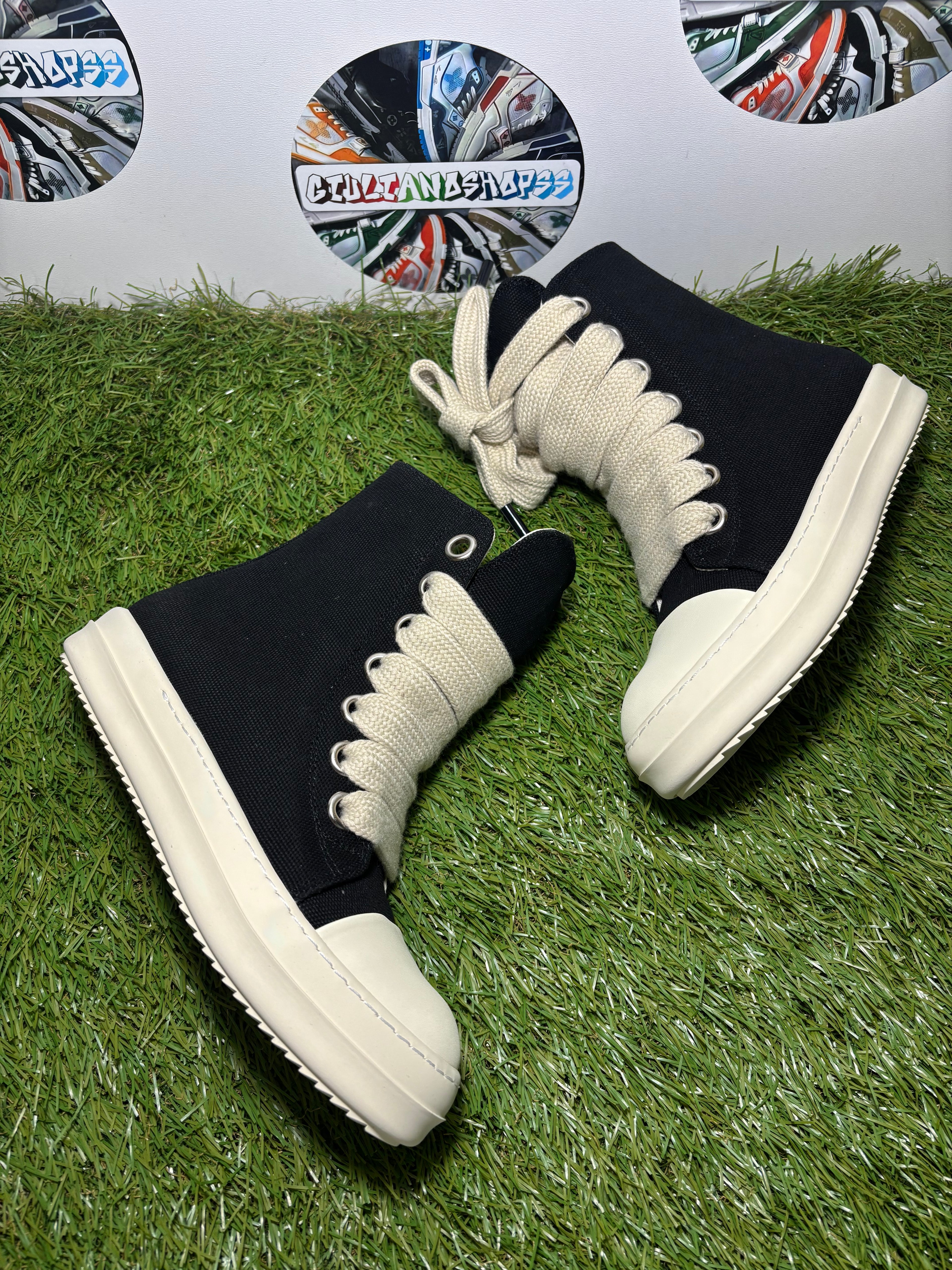 Rick Owens Jumbo laced Sneakers - Black/White