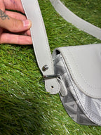 Dior Mini Saddle con jacquard Oblique Grigio