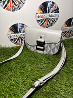 Dior Mini Saddle con jacquard Oblique Grigio