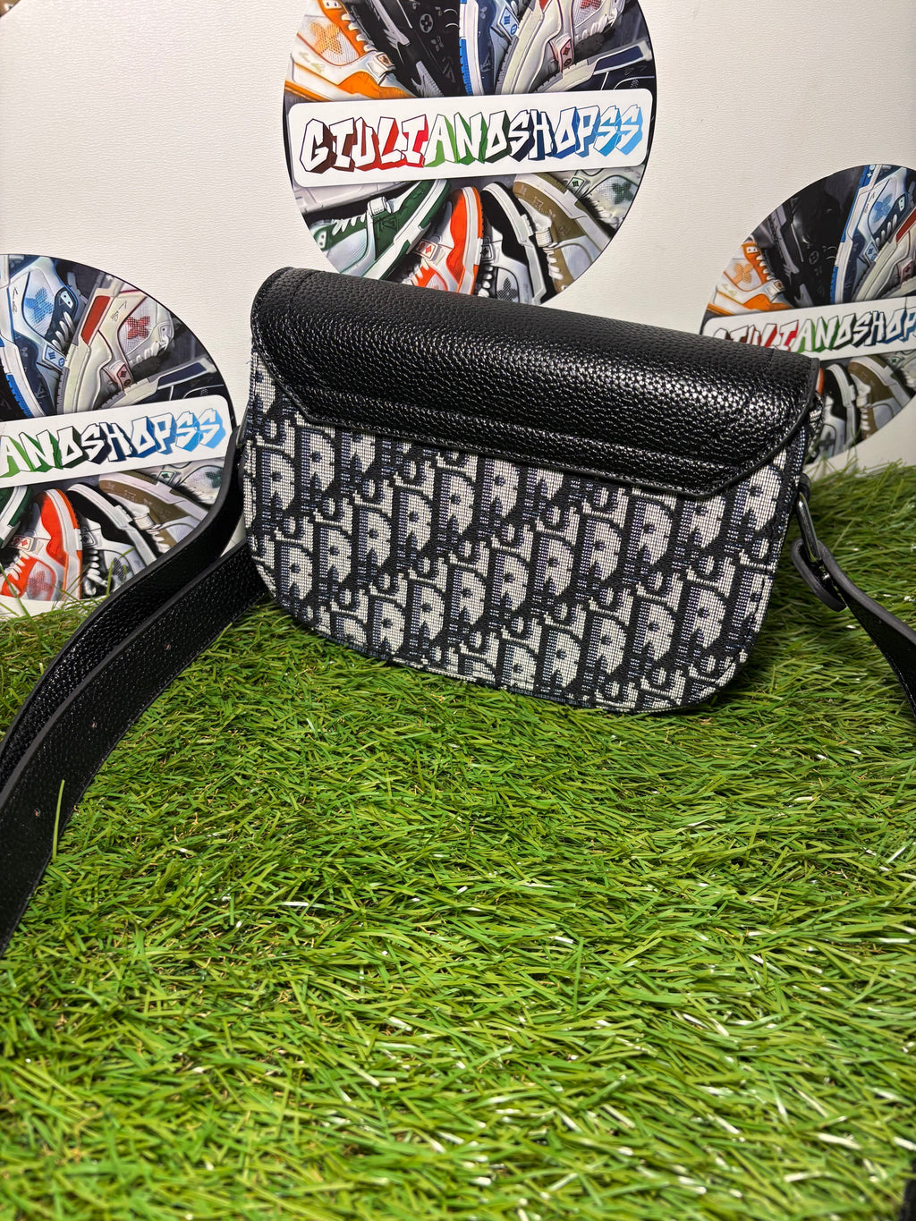 Dior Mini Saddle con jacquard Oblique Black/Beige
