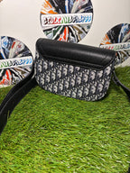 Dior Mini Saddle con jacquard Oblique Black/Beige