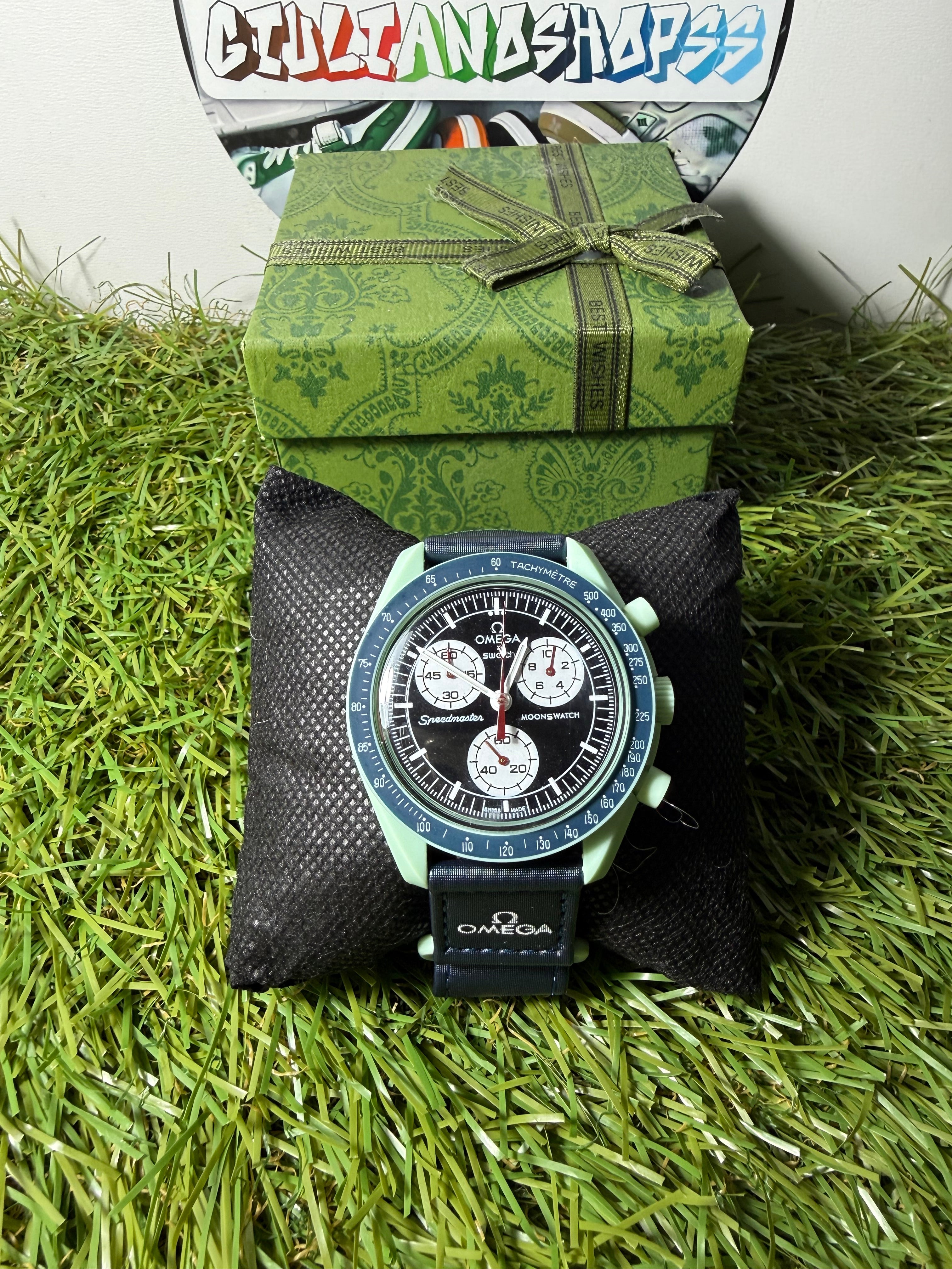 Omega Swatch Nero/verde Chiaro