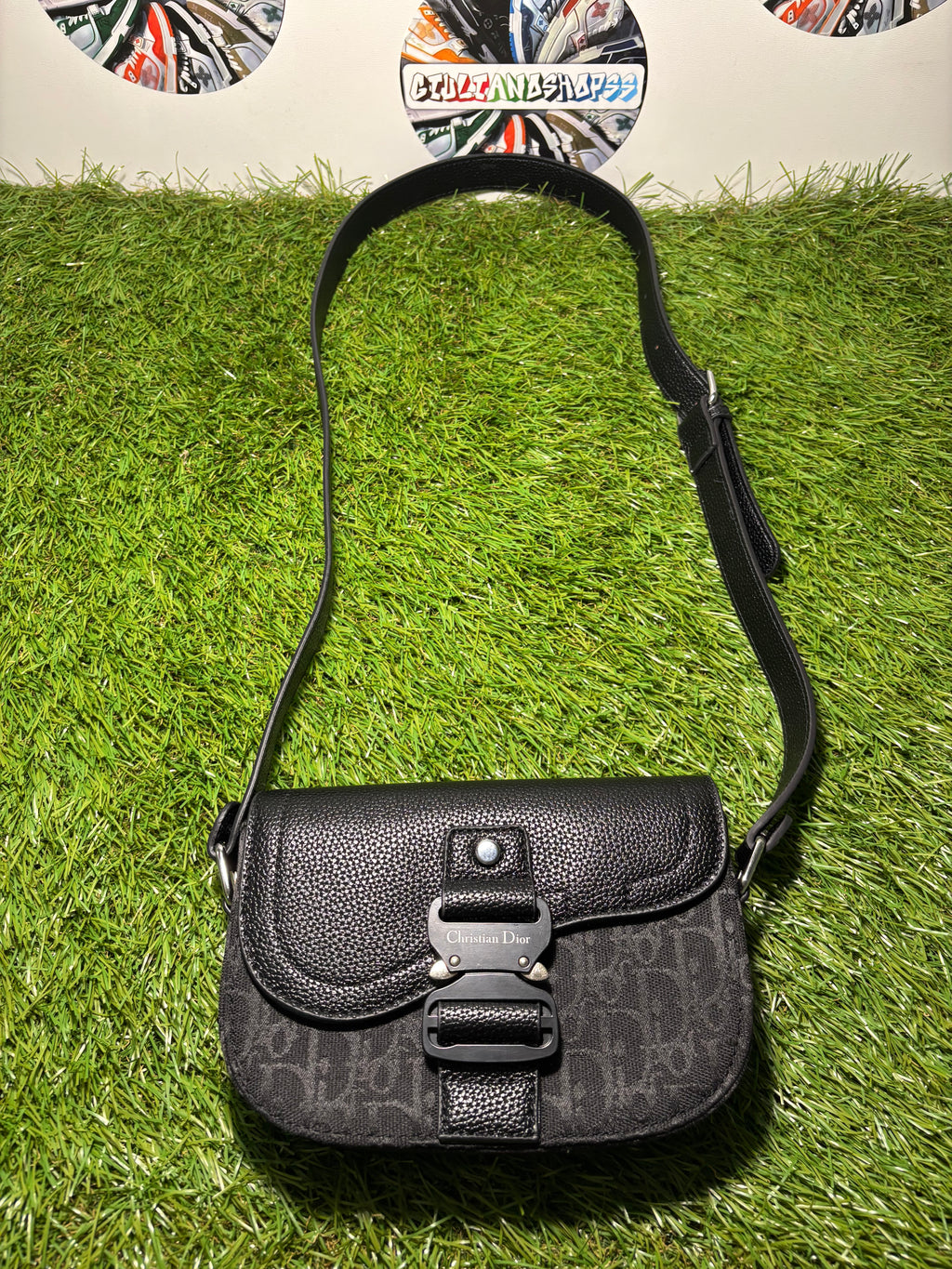 Dior Mini Saddle con jacquard Oblique nero