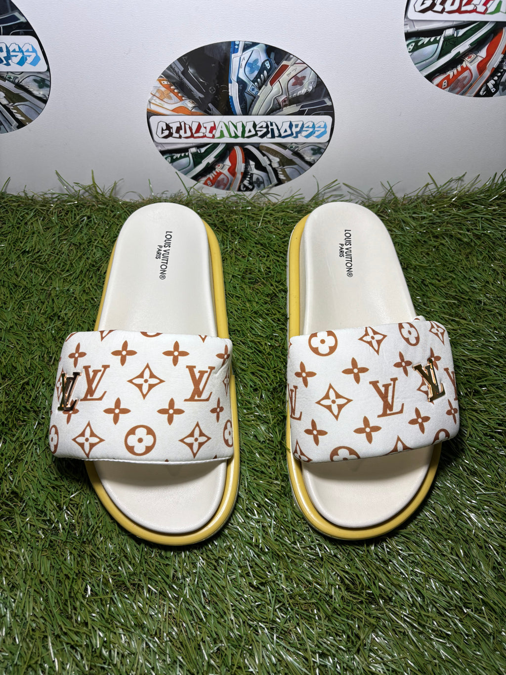 Ciabatta Louis Vuitton Donna White/Brown