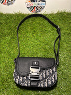 Dior Mini Saddle con jacquard Oblique Black/Beige