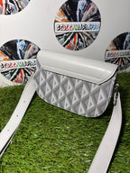 Dior Mini Saddle con jacquard Oblique Grigio