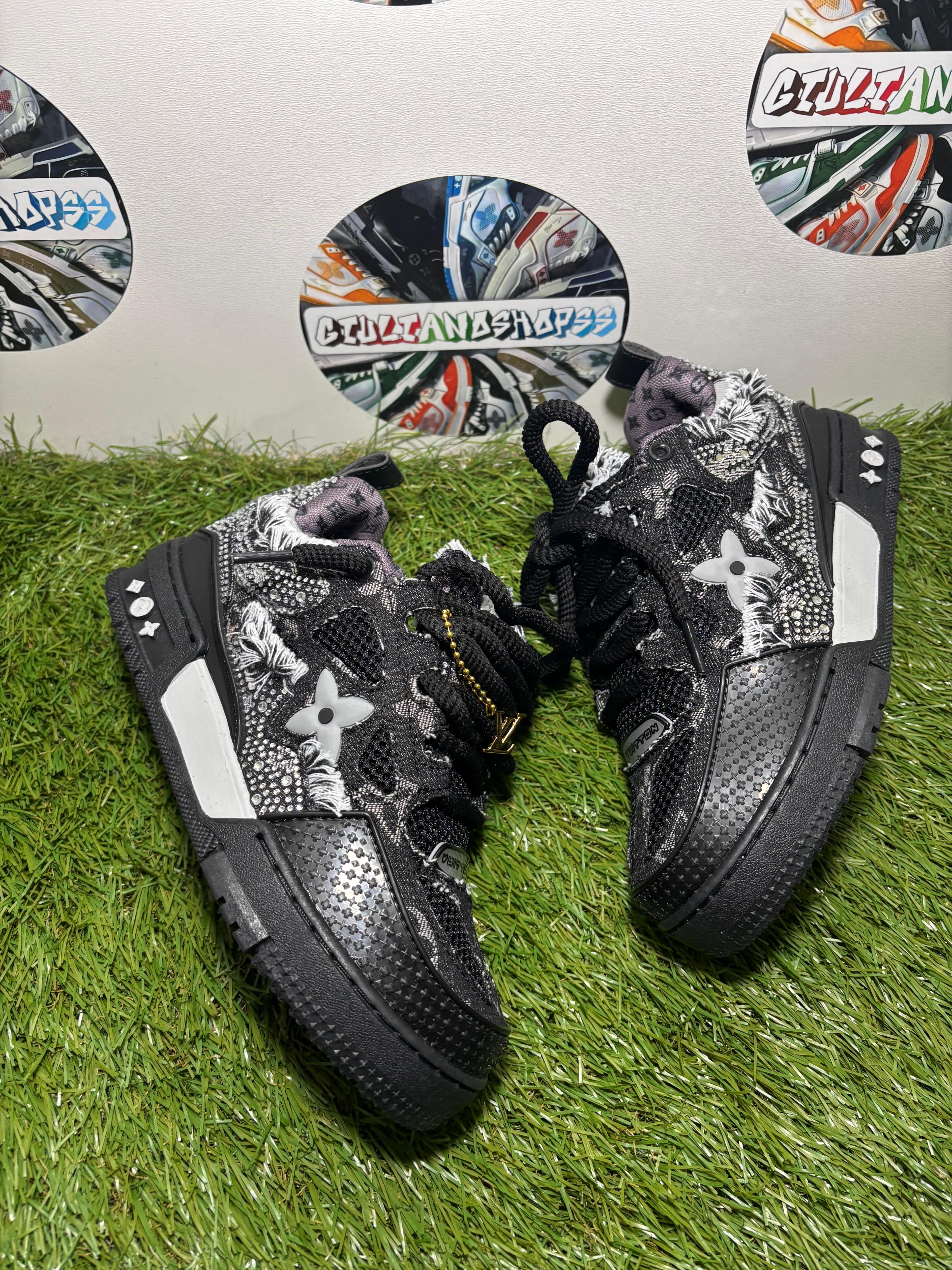 Louis Vuitton LV Skate Sneaker - Nera/Bianca Svaroski 2a Qualità
