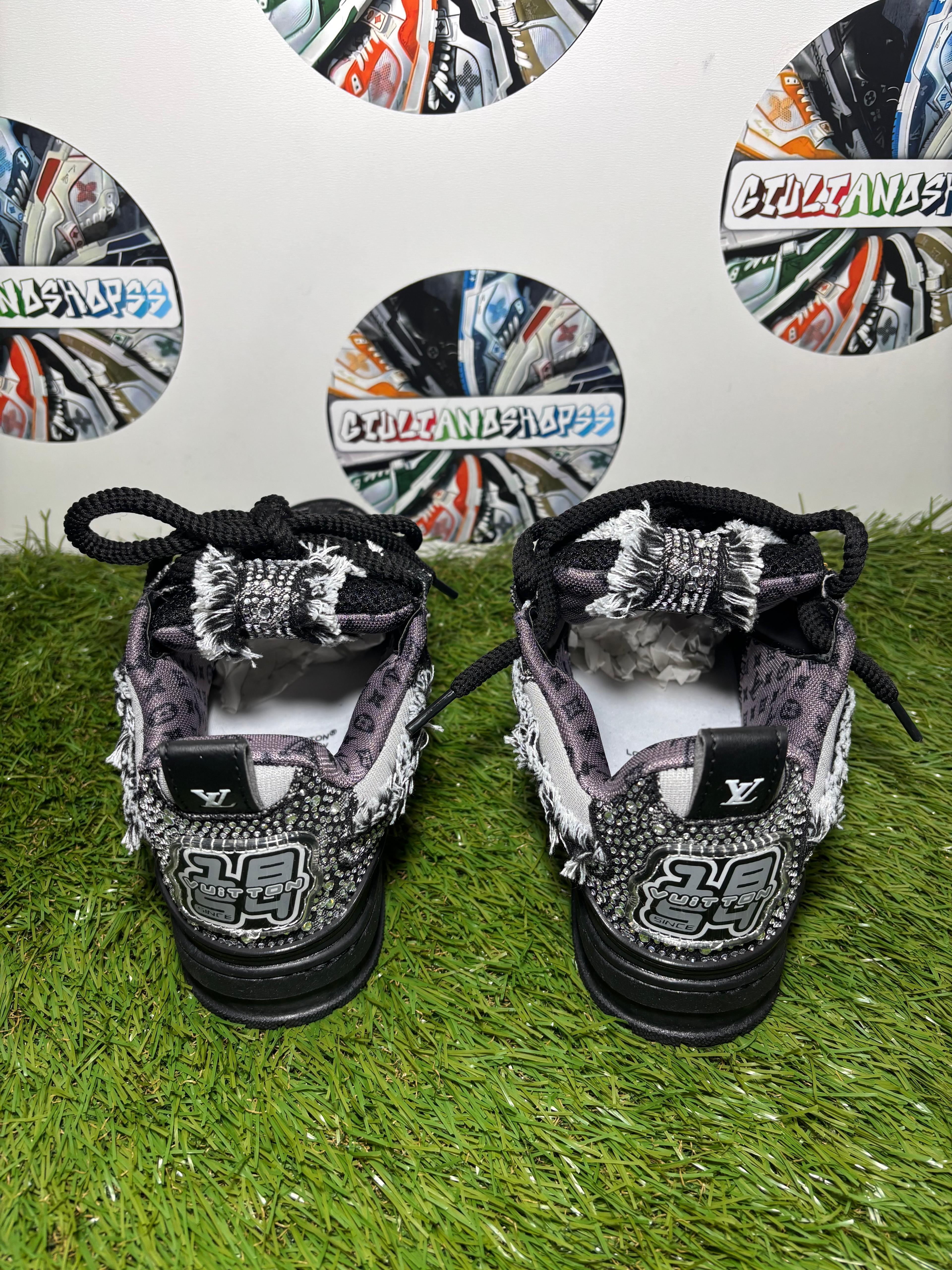 Louis Vuitton LV Skate Sneaker - Nera/Bianca Svaroski 2a Qualità