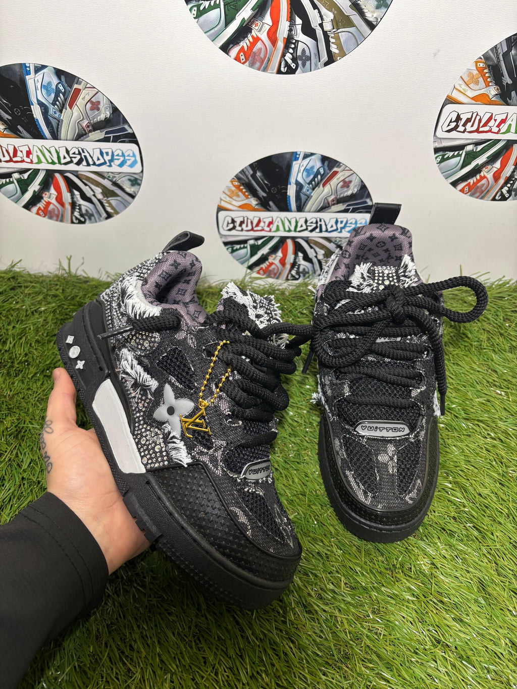 Louis Vuitton LV Skate Sneaker - Nera/Bianca Svaroski 2a Qualità