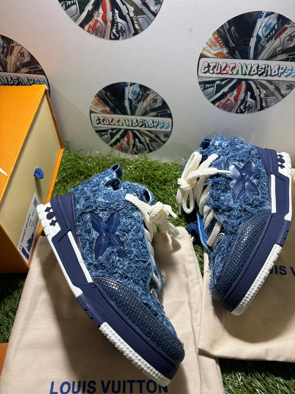 Louis Vuitton Trainer Denim Blu