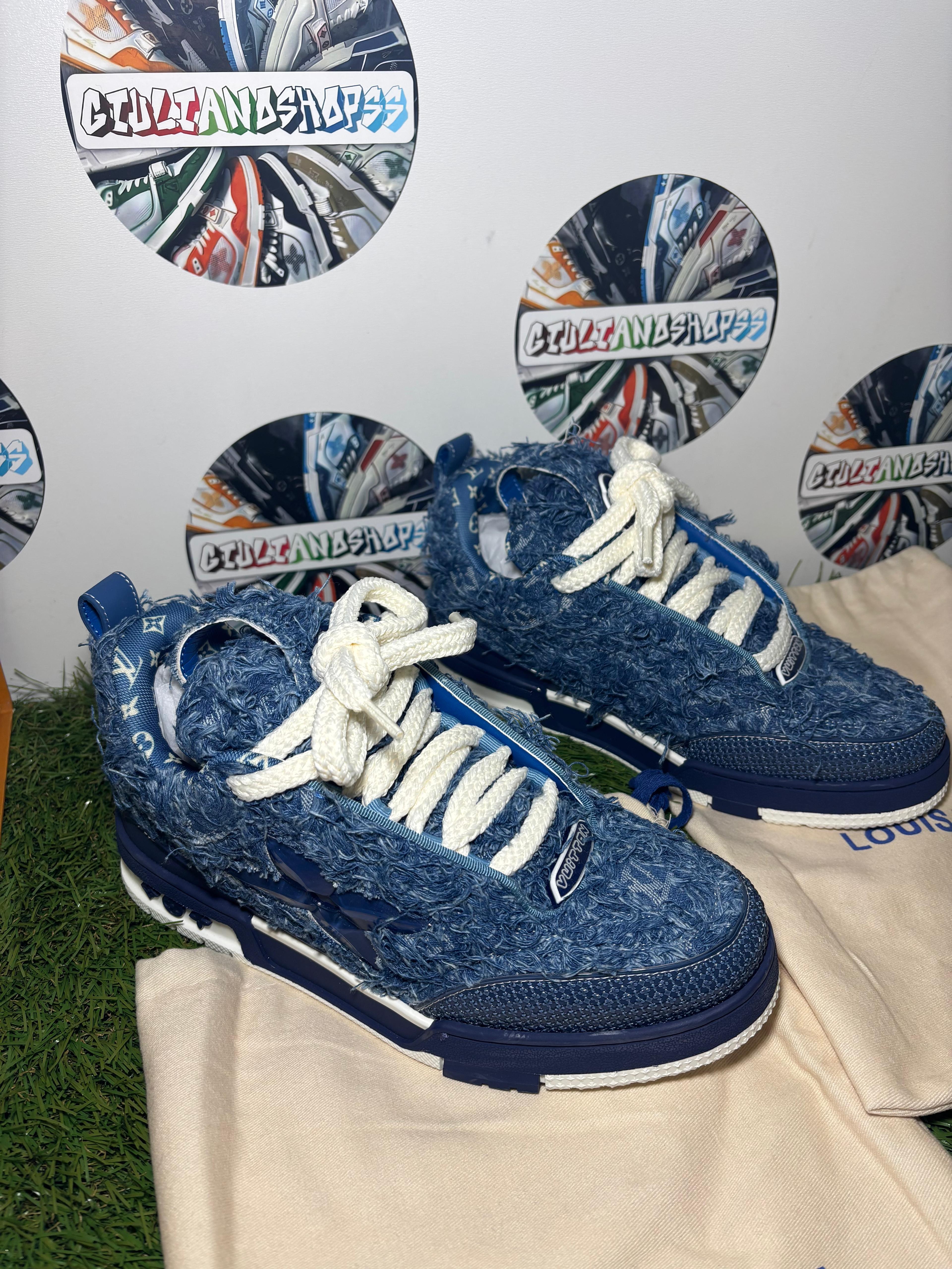 Louis Vuitton Trainer Denim Blu