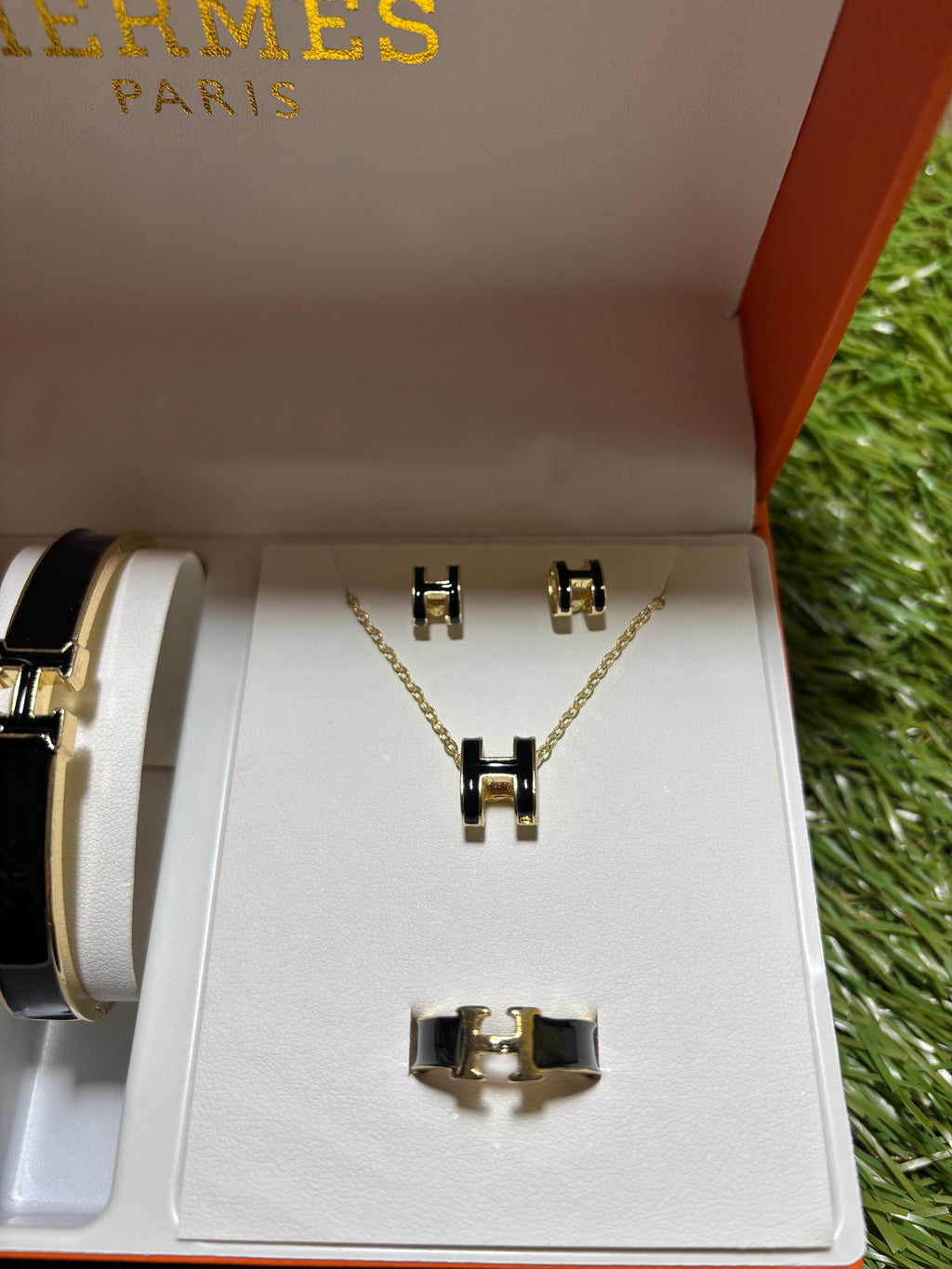 Hermes Set Orologio Bracciale Nero