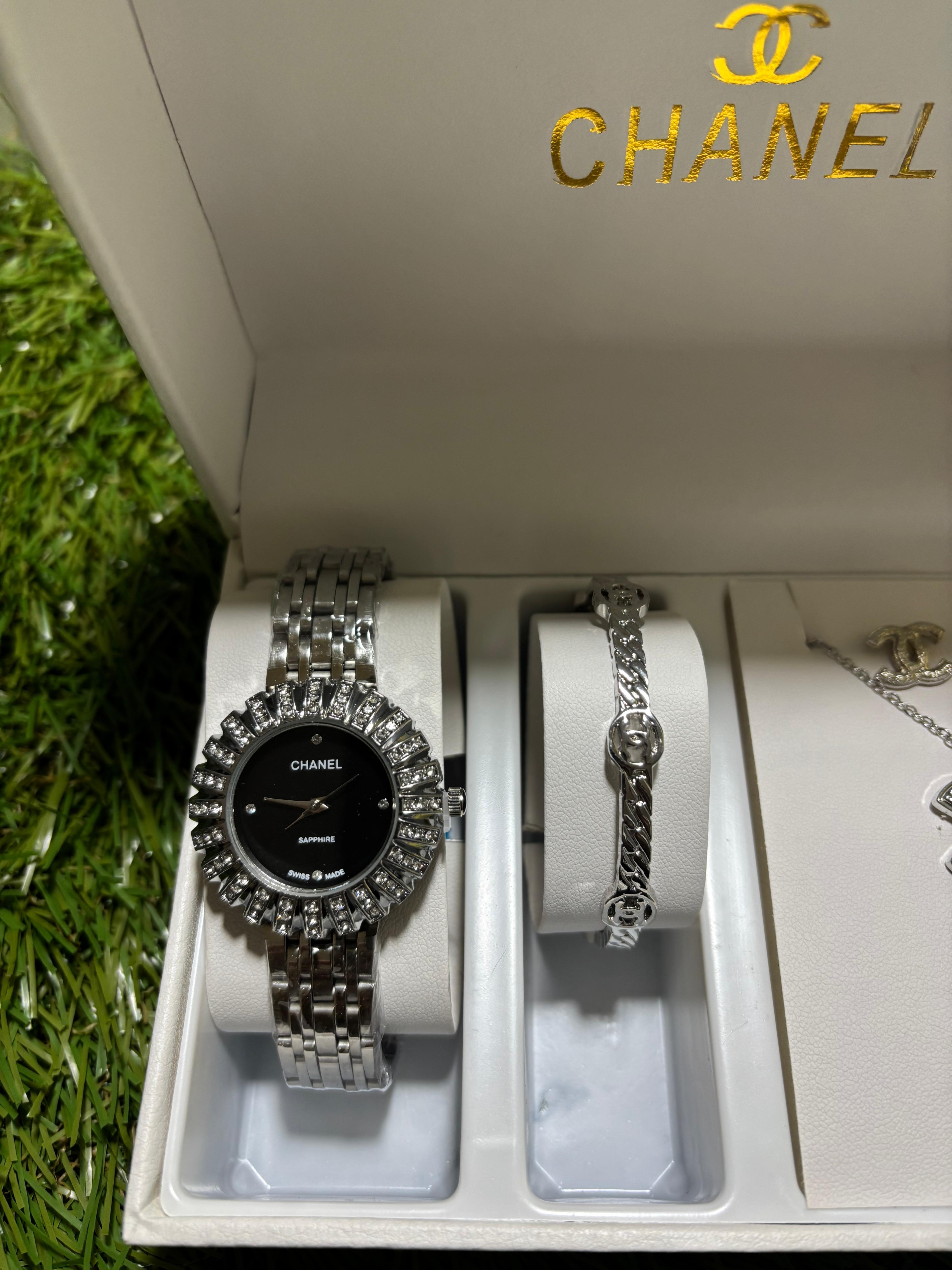 Chanel Set Orologio Bracciale Argento