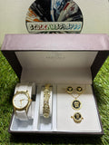 Versace Set Orologio Bracciale Bianco Oro