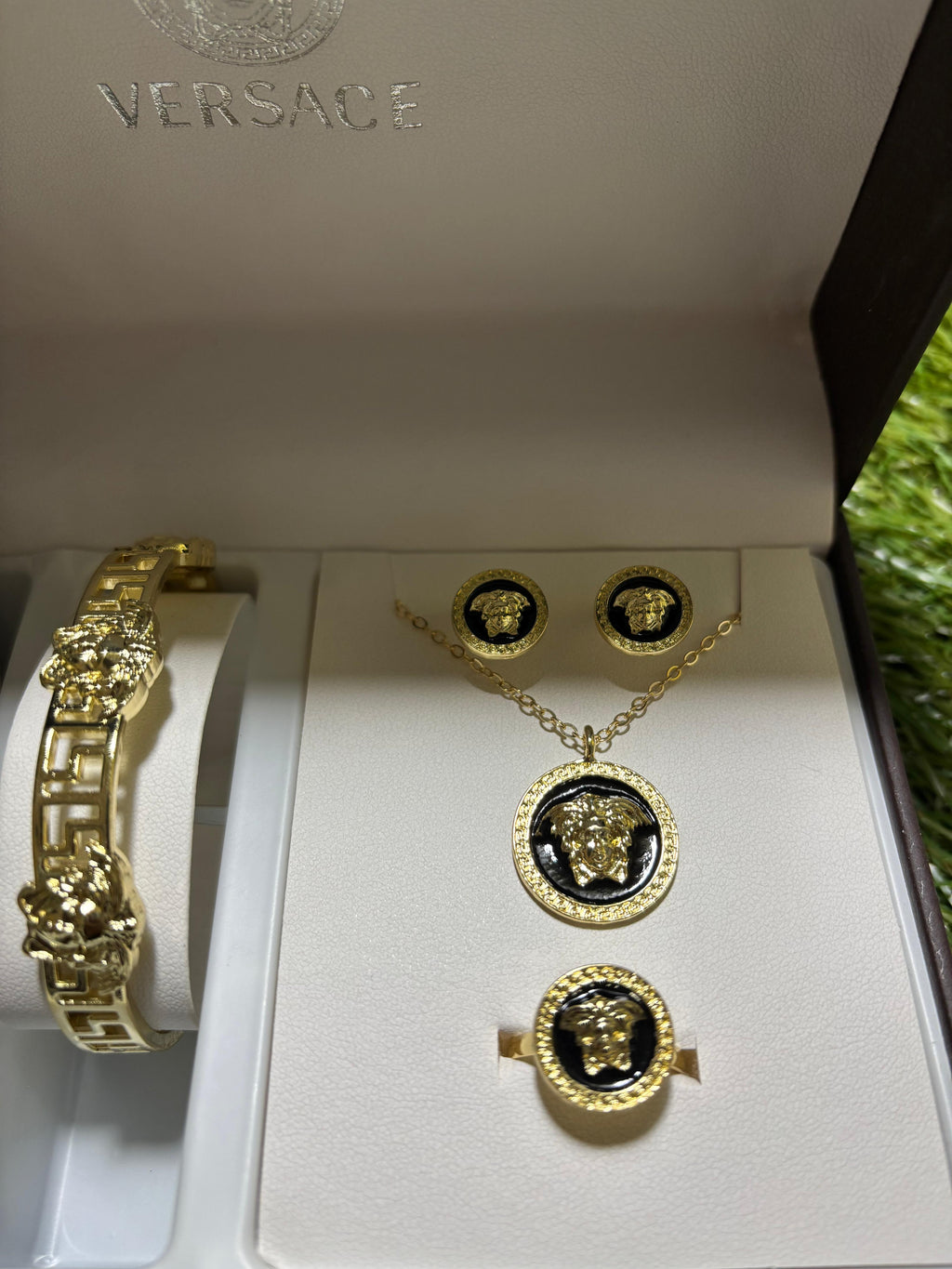 Versace Set Orologio Bracciale Bianco Oro