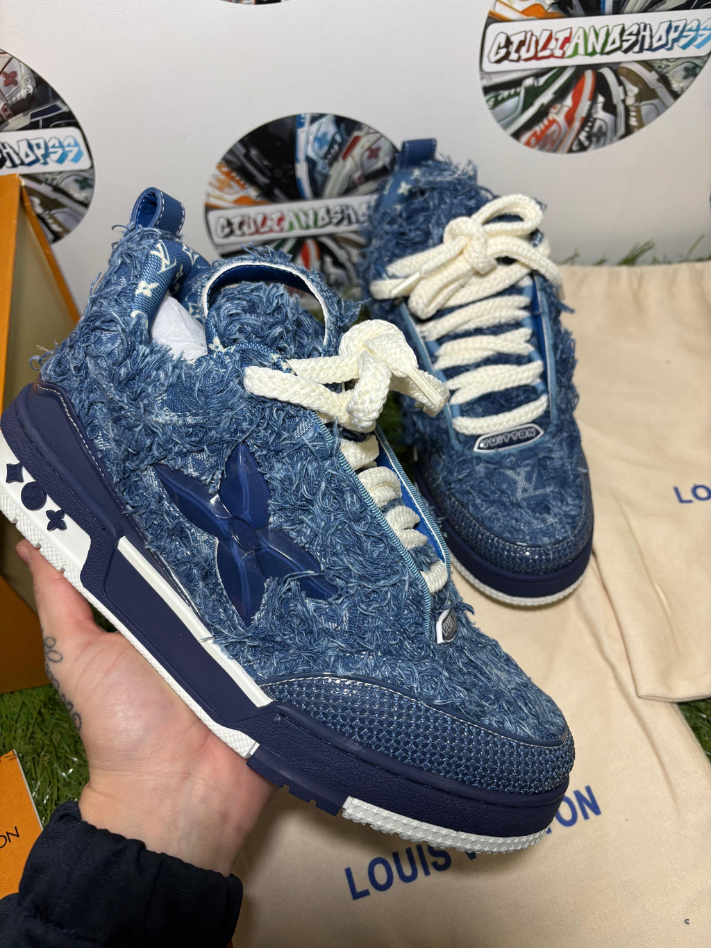 Louis Vuitton Trainer Denim Blu