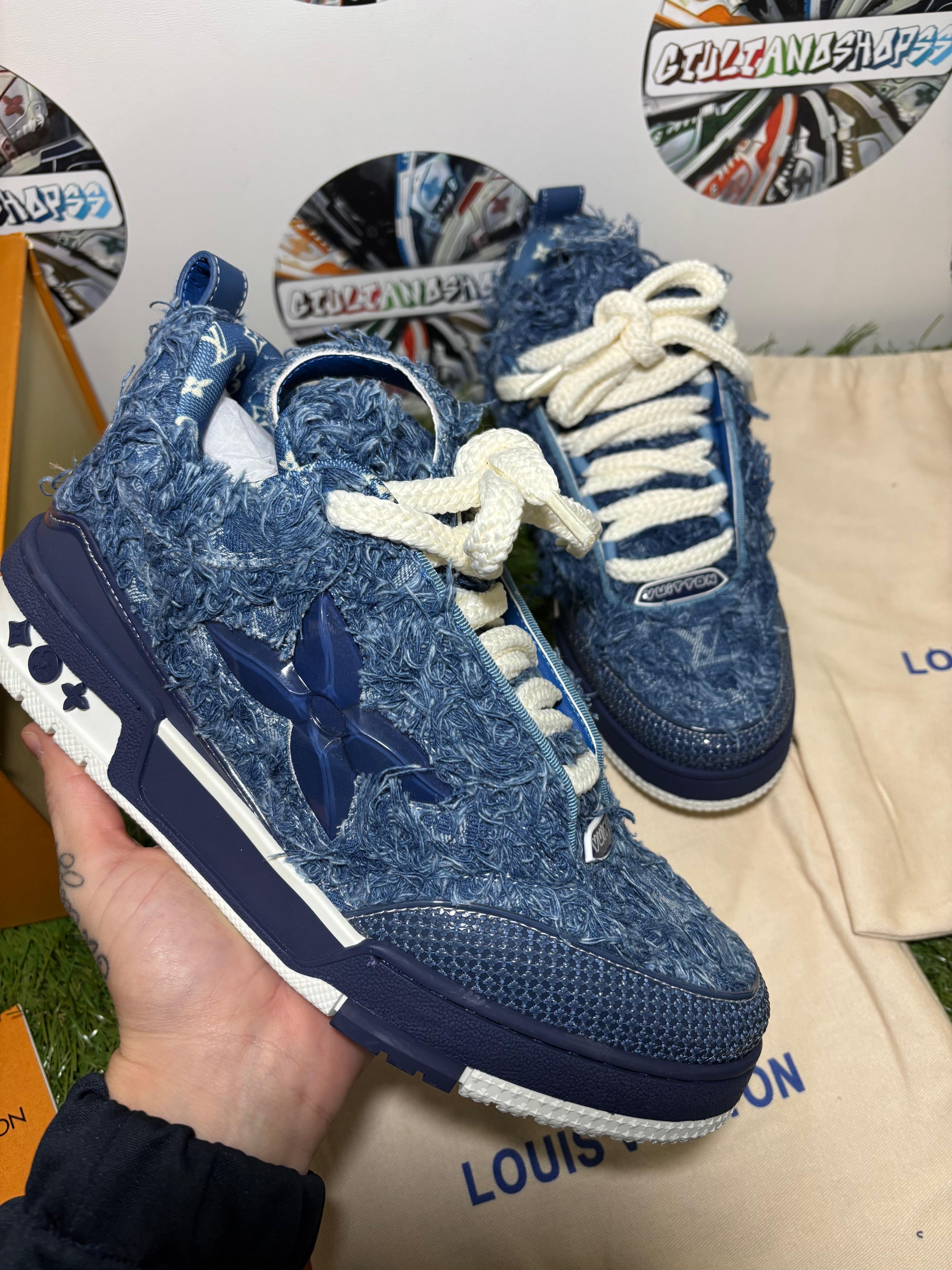 Louis Vuitton Trainer Denim Blu