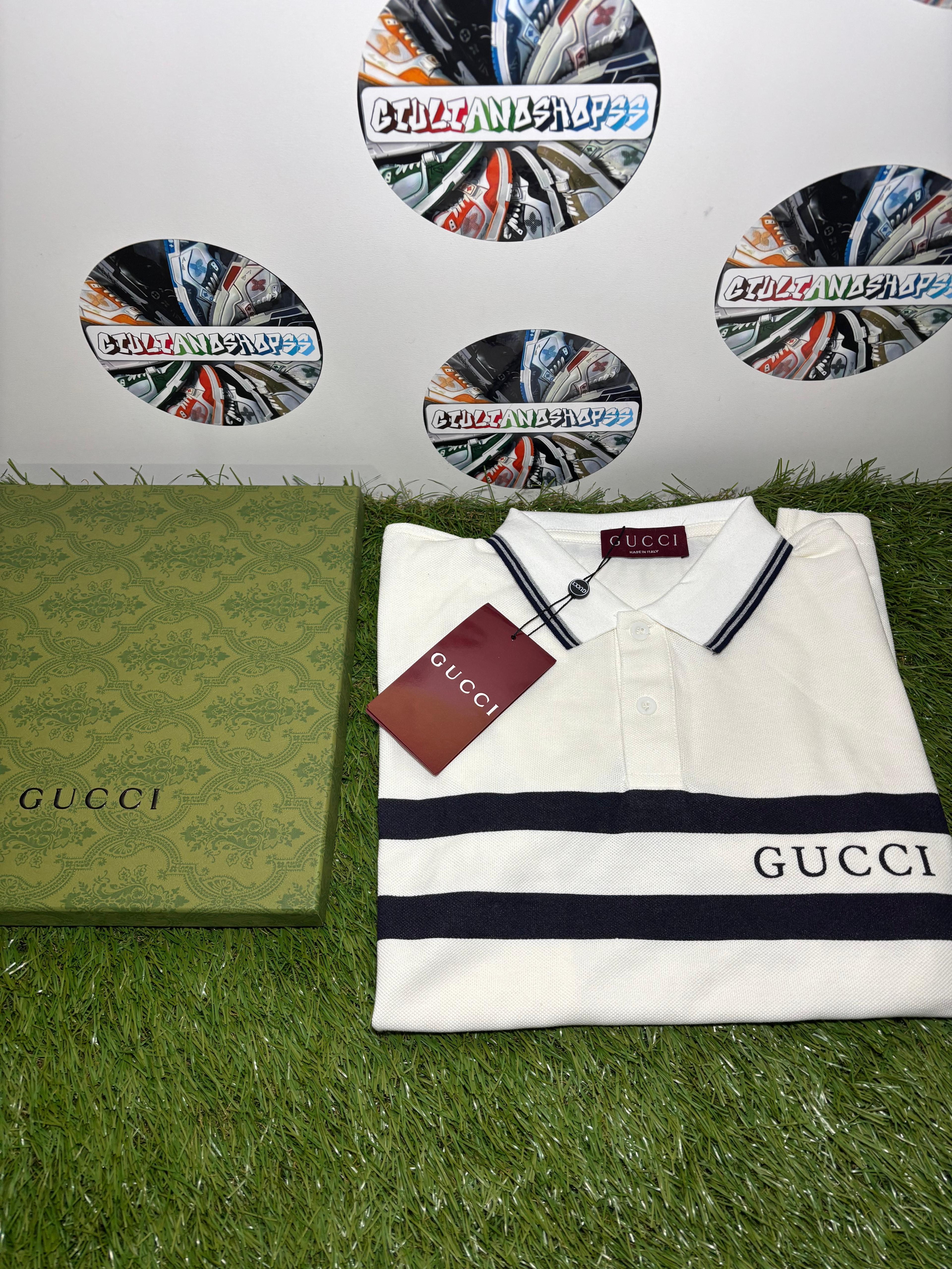 Gucci Polo Bianca Banda Logo