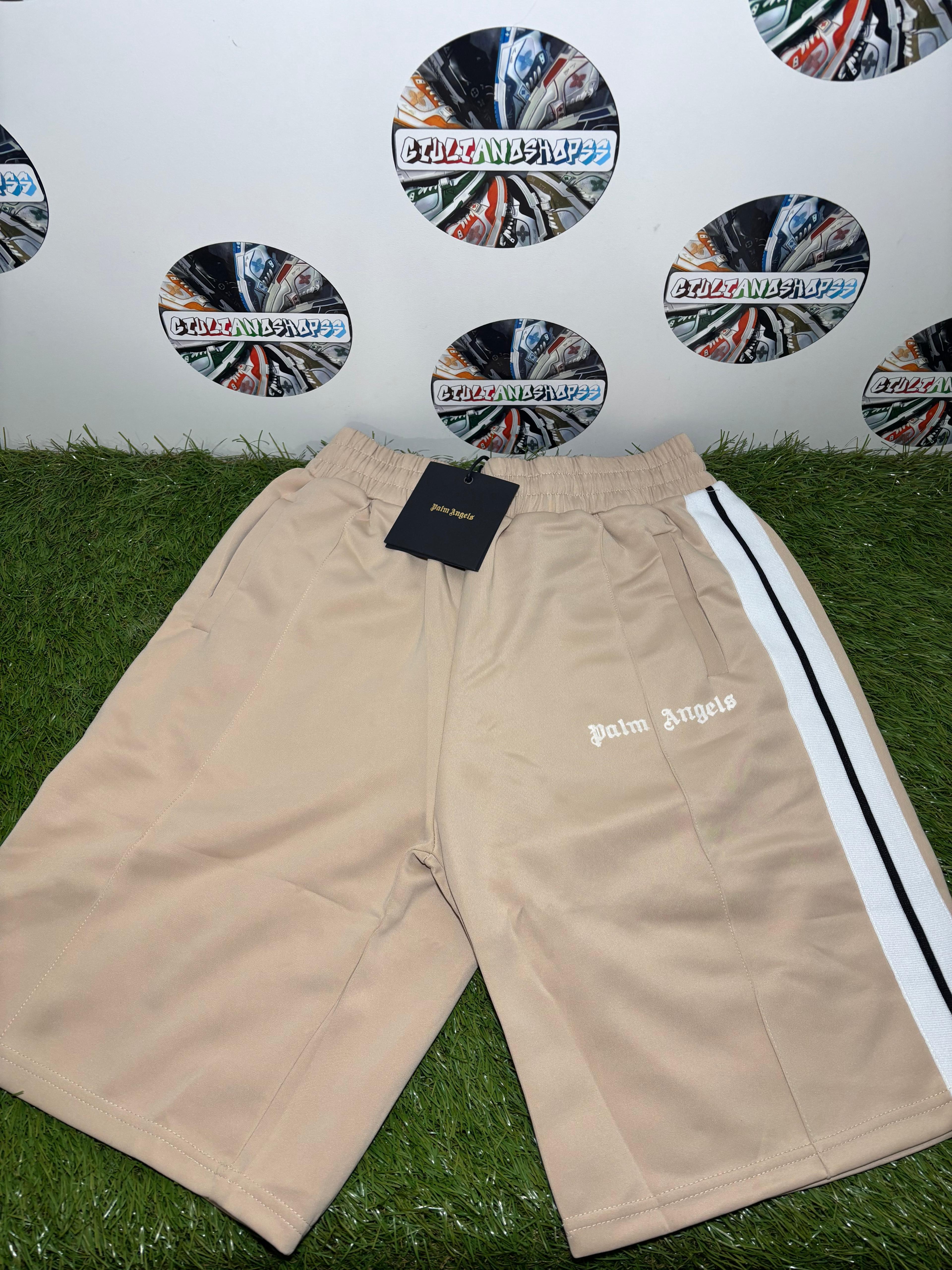 Palm Angels Shorts Beige Banda