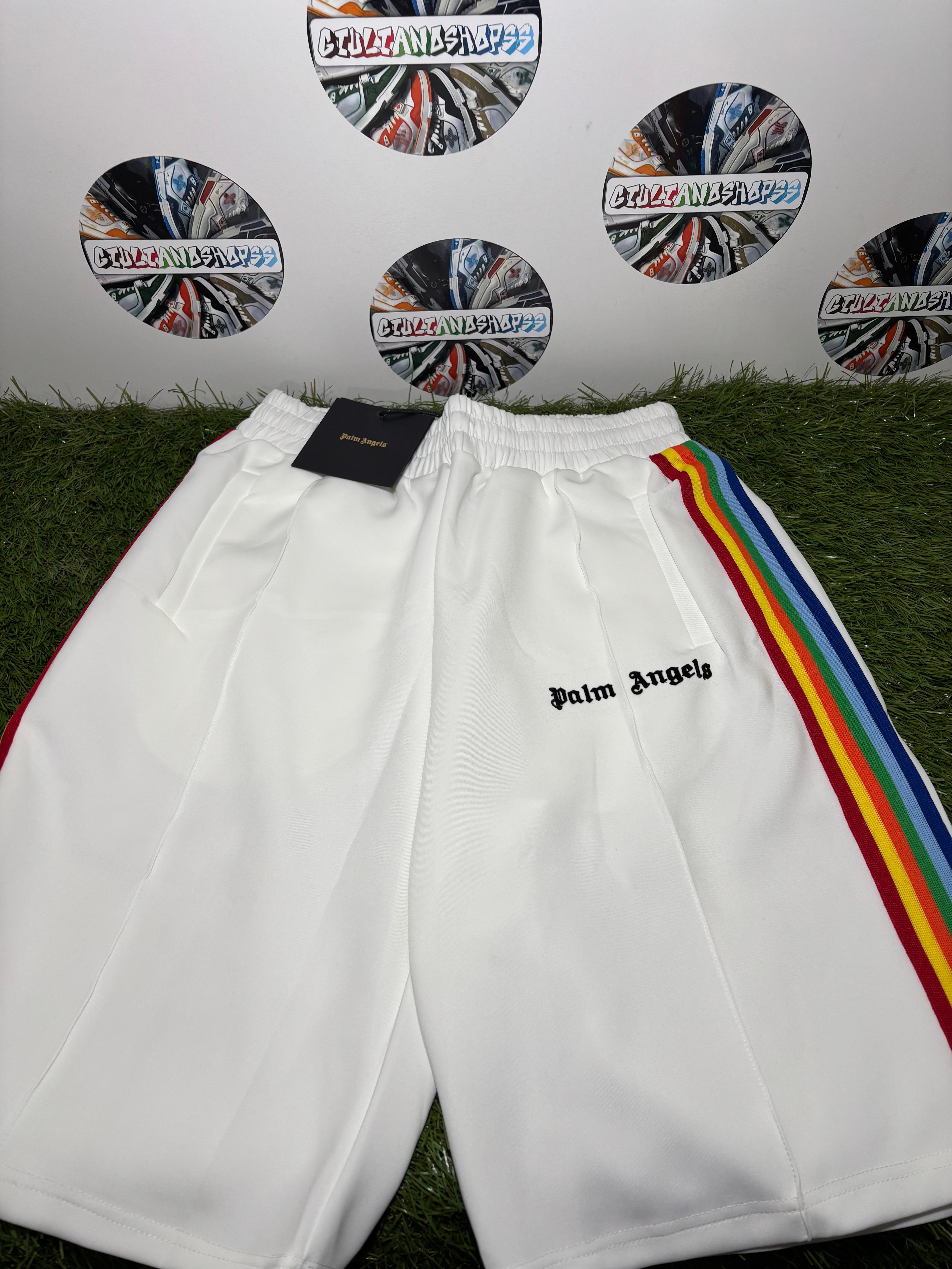 Palm Angels Shorts Bianchi Banda Rainbow