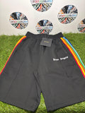 Palm Angels Shorts Neri Banda Rainbow