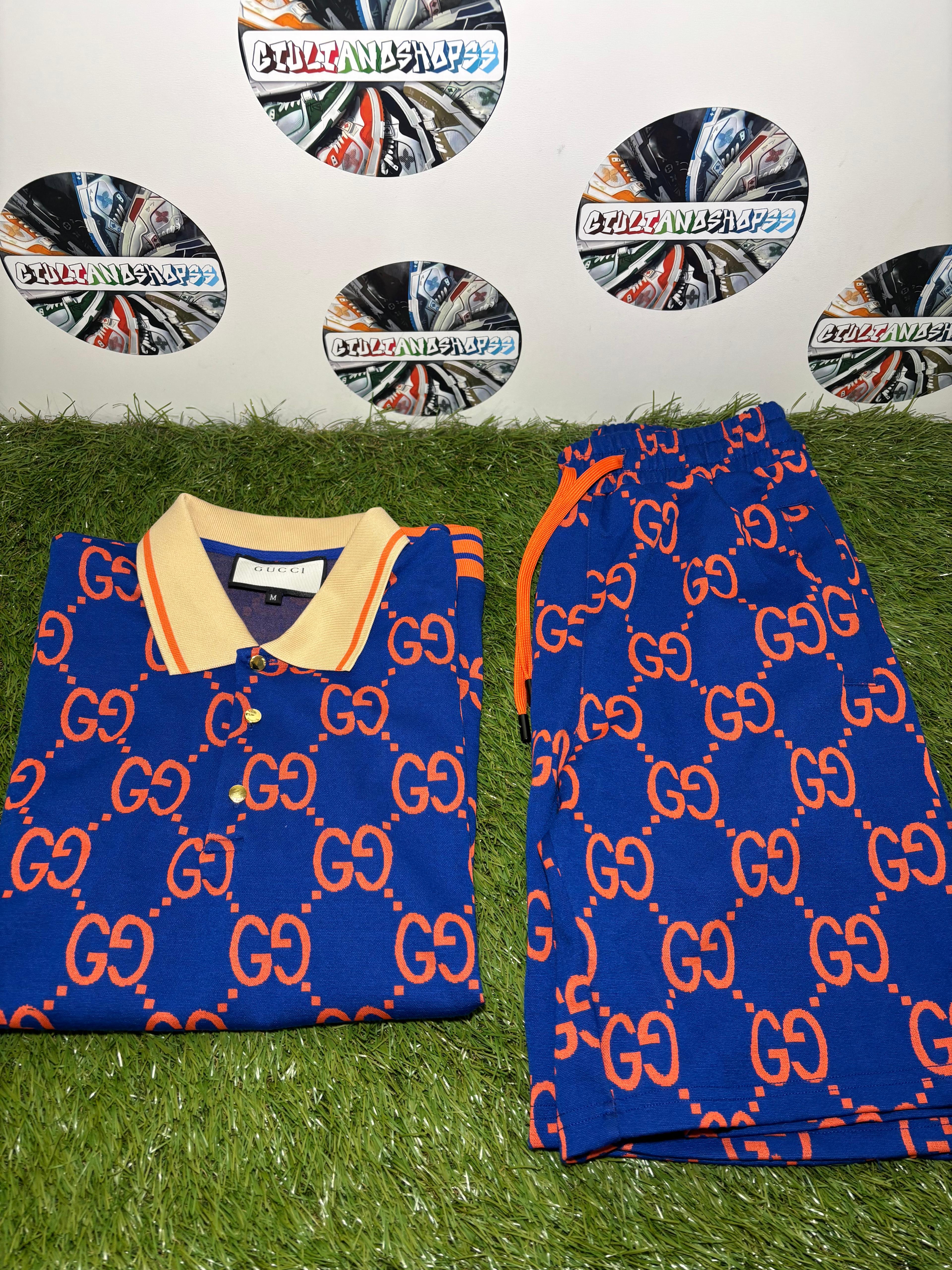 Gucci GG Polo Completo Blu Arancione