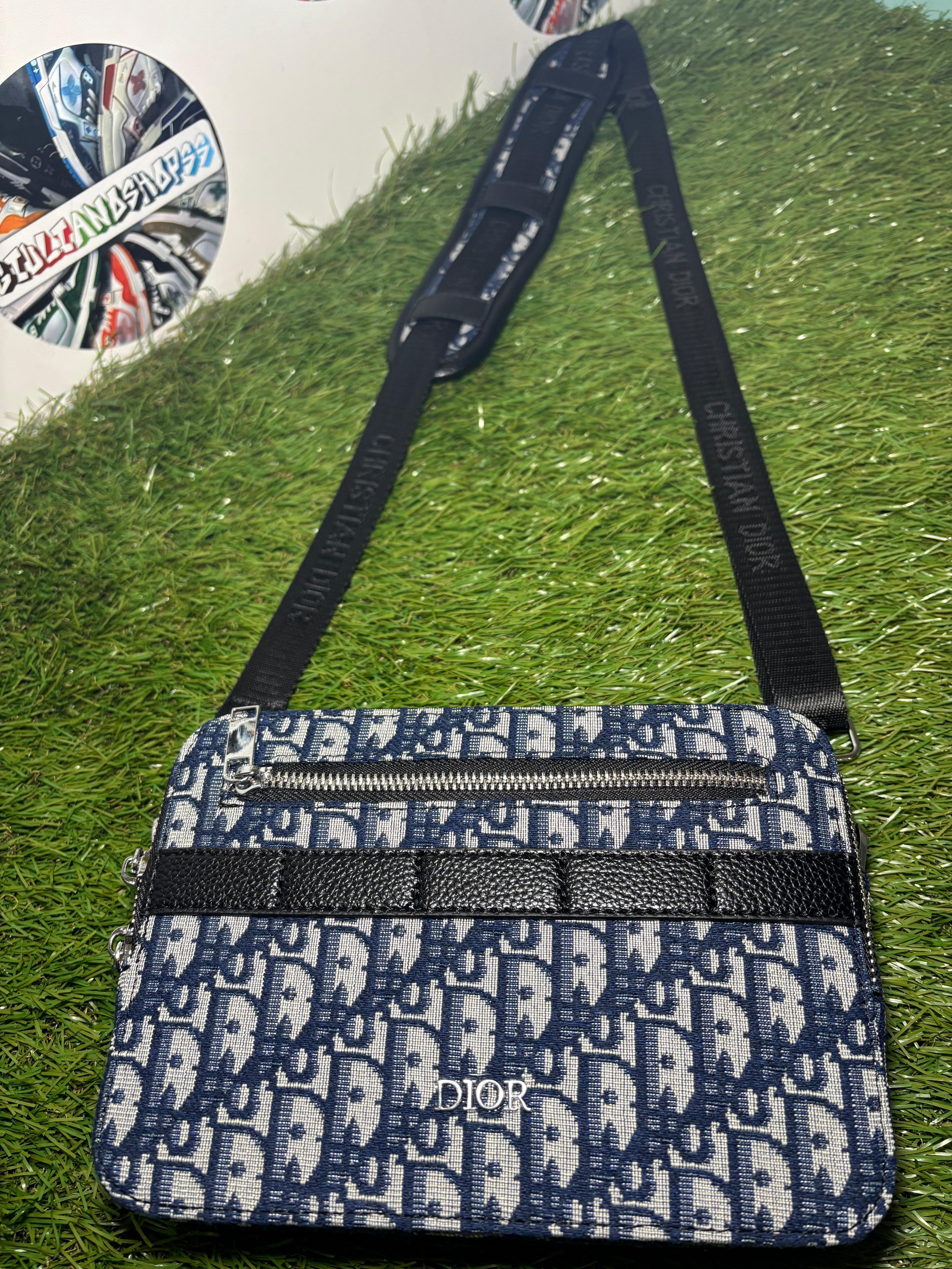 Dior Rider Messenger Oblique Blu Scuro