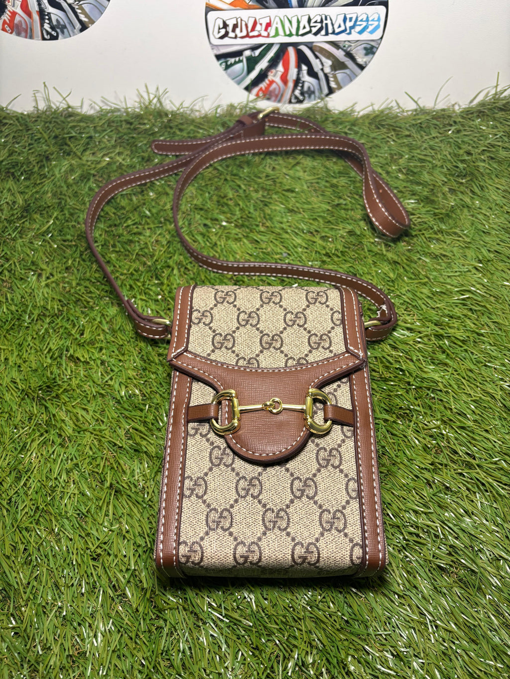Gucci Horsebit 1955 Phone Bag Marrone