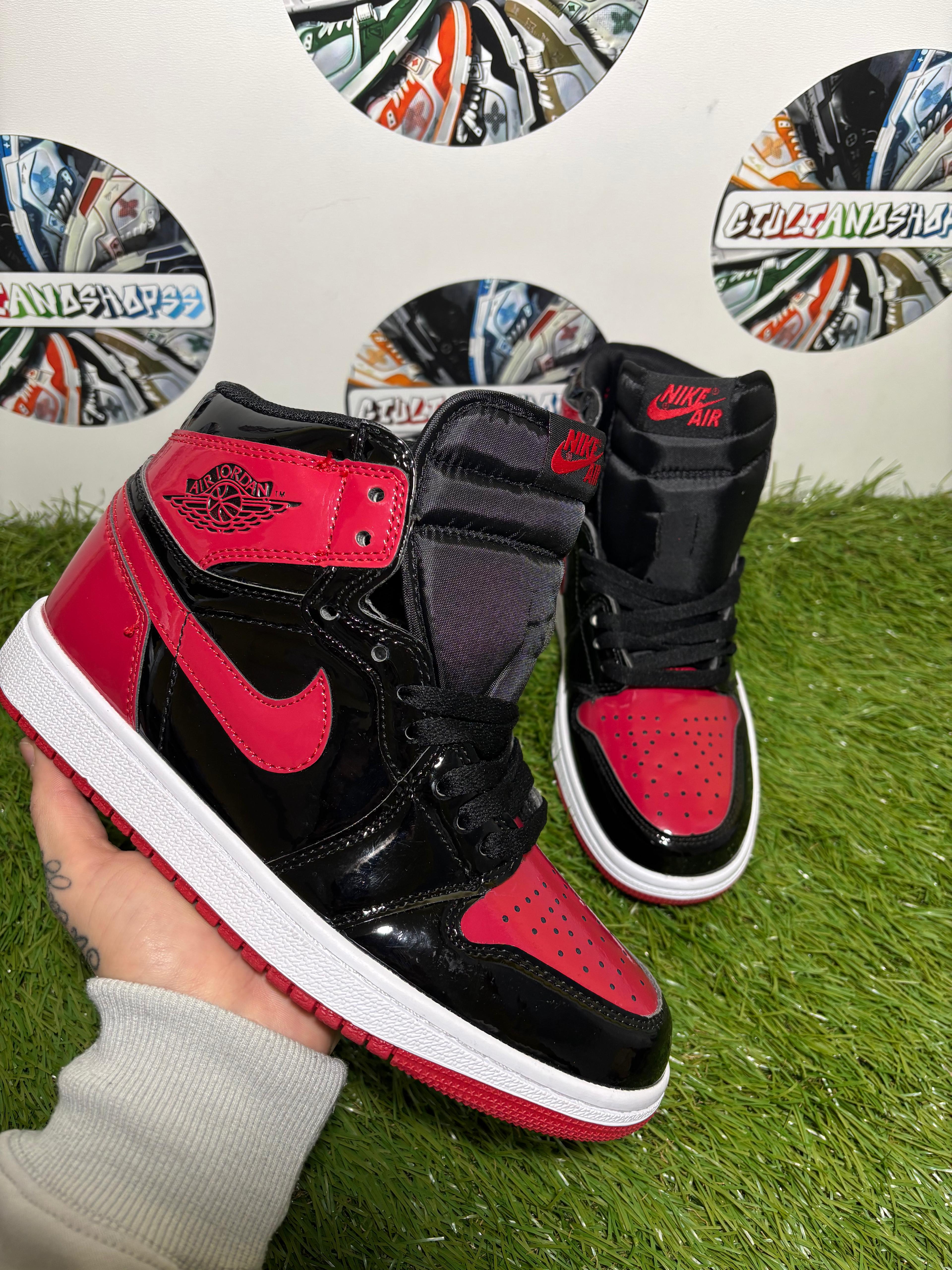 Nike Air Jordan 1 High OG - Bred Patent Black/Red